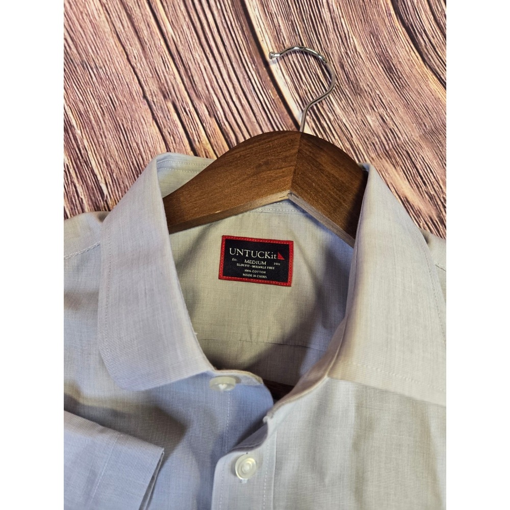 UNTUCKit Light Blue Short Sleeve Button-Down Shirt - Picture 2 of 8